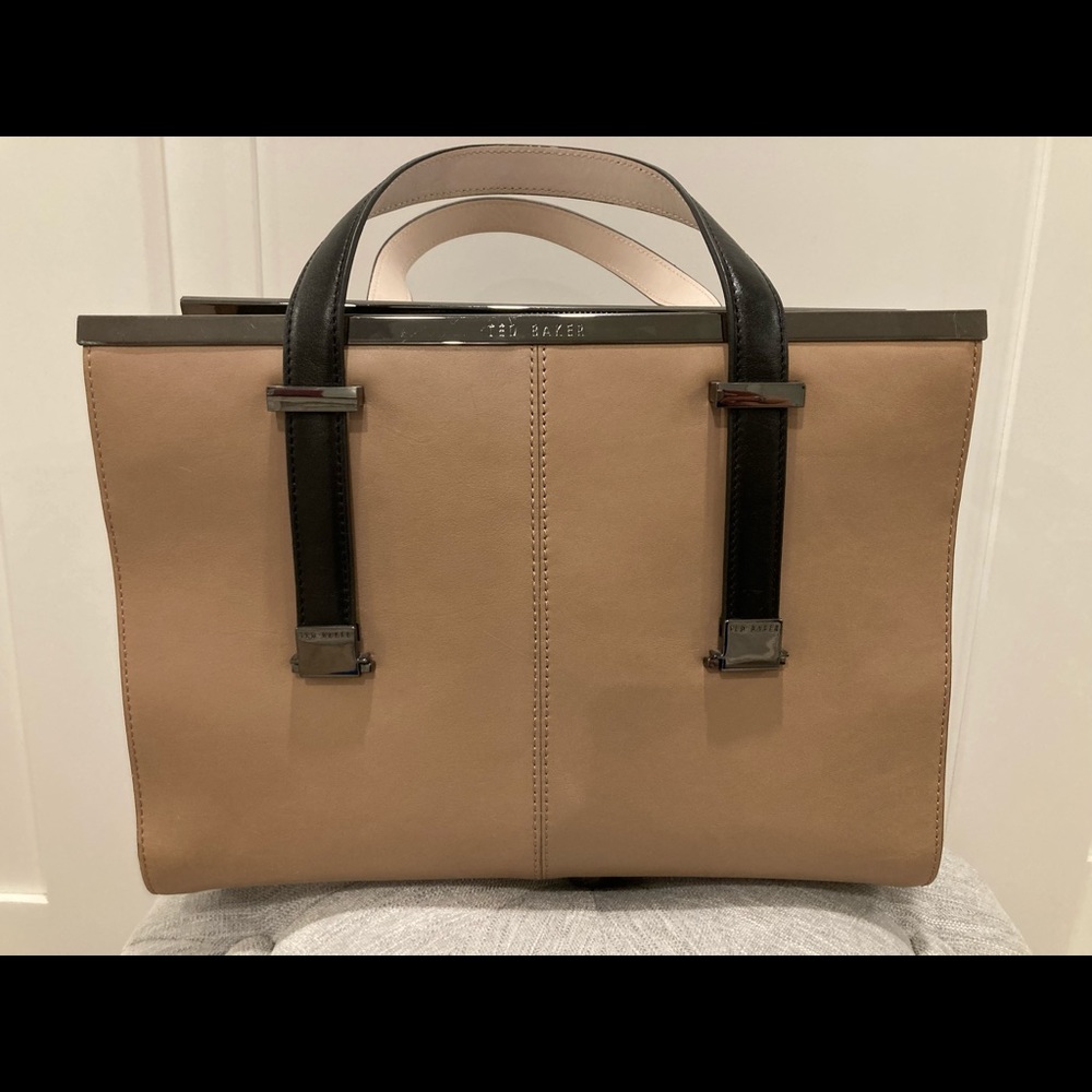 Ted Baker Leather purse, Beige, black & lite pink